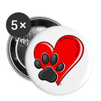 Always with you - Buttons large 2.2''/56 mm (5-pack) - white - Front