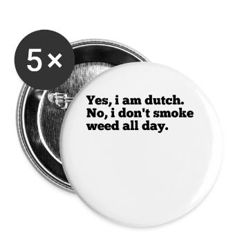 Dutch - Buttons large 2.2''/56 mm (5-pack) - white - Front