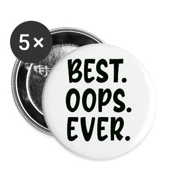 Best Oops Ever - Buttons large 2.2''/56 mm (5-pack) - white - Front