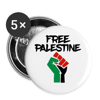 free palestine fist faust - Lot de 5 grands badges (56 mm) - blanc - Devant