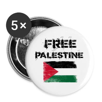 free palestine palestine - Buttons large 2.2''/56 mm (5-pack) - white - Front