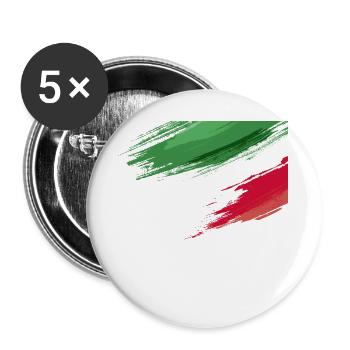 Drapeau italien - Lot de 5 grands badges (56 mm) - blanc - Devant