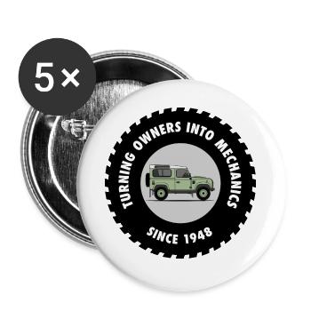 Defender Mechanics - Buttons large 2.2''/56 mm (5-pack) - white - Front