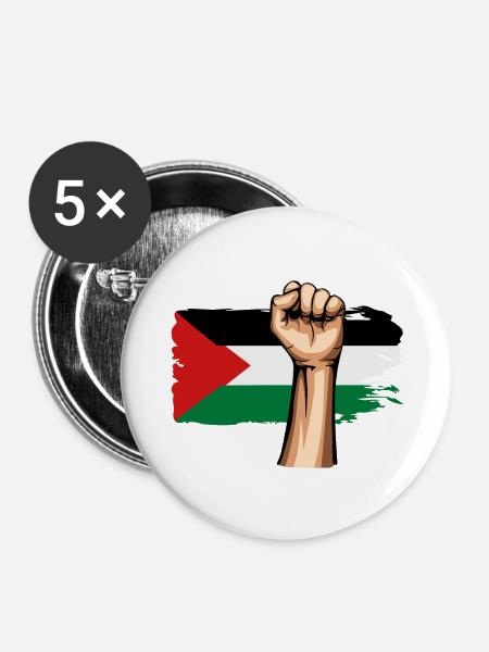 free palestine - Buttons groß 56 mm (5er Pack) - Weiß