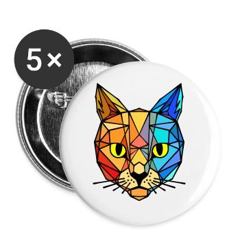 Animal Tiger - Buttons large 2.2''/56 mm (5-pack) - white - Front