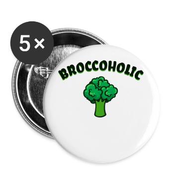 Lustige Sprüche Vegan Gesund - Buttons groß 56 mm (5er Pack) - Weiß - Vorne