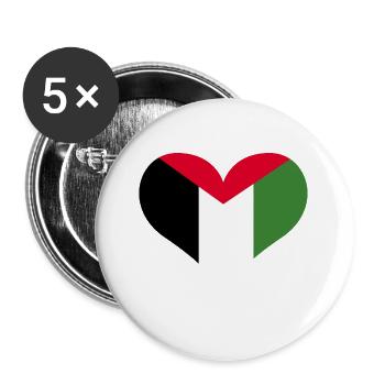 Liebe Palästina - Buttons groß 56 mm (5er Pack) - Weiß - Vorne
