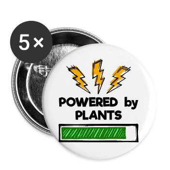 Vegetarier Vegan Statement - Buttons groß 56 mm (5er Pack) - Weiß - Vorne
