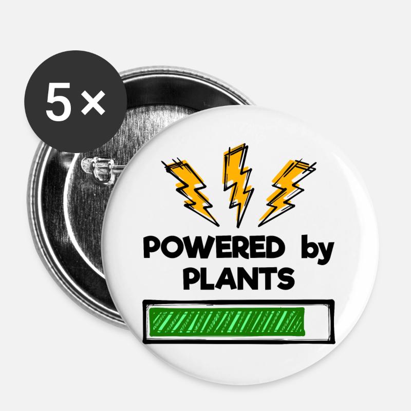 Vegetarian vegan statement - Buttons large 2.2''/56 mm (5-pack) - white