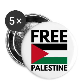 Libérer la Palestine - Lot de 5 grands badges (56 mm) - blanc - Devant