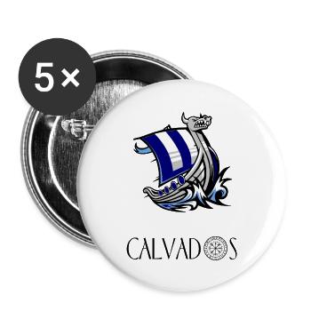 Calvados - Buttons groß 56 mm (5er Pack) - Weiß - Vorne
