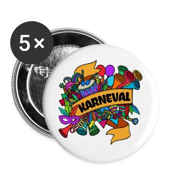 Carnival parade Carnival Carnival masks - Buttons large 2.2''/56 mm (5-pack) - white - Front