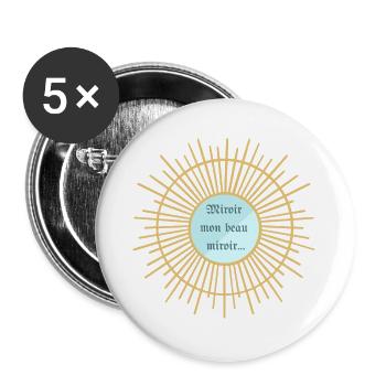 miroir mon beau miroir blanche neige narcissisme - Lot de 5 grands badges (56 mm) - blanc - Devant