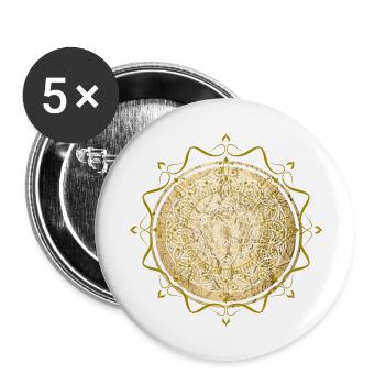 mandala bouddhisme spiritualité - Lot de 5 grands badges (56 mm) - blanc - Devant