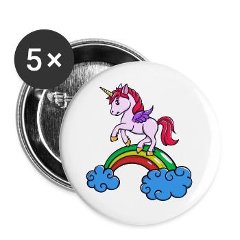 Animal Licorne - Lot de 5 grands badges (56 mm) - blanc - Devant