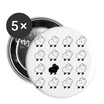 Black sheep -Design par Tonifilm - Lot de 5 grands badges (56 mm) - blanc - Devant