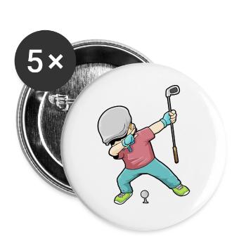 Dab Golf Tupfen Golf Golf Golfer - Buttons groß 56 mm (5er Pack) - Weiß - Vorne