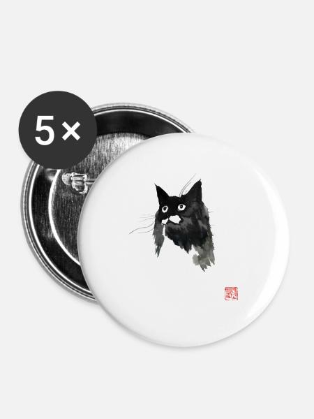 black and white - Buttons groß 56 mm (5er Pack) - Weiß