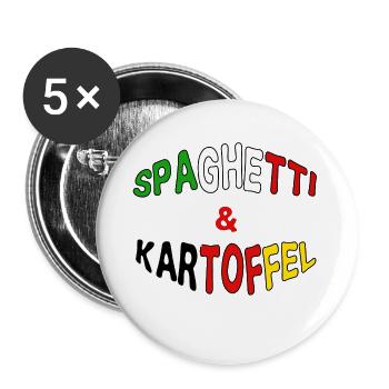 Deutsch-Italiano italienisch Geschenk lustig - Buttons groß 56 mm (5er Pack) - Weiß - Vorne