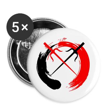 Ensozen sai - Lot de 5 grands badges (56 mm) - blanc - Devant