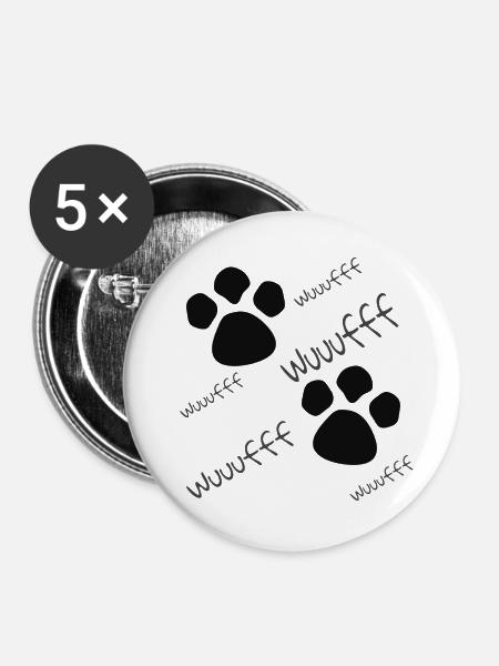 Hunde Pfoten Mädchen jungen und Baby Pullover - Buttons groß 56 mm (5er Pack) - Weiß