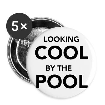 cool by the pool - Buttons groß 56 mm (5er Pack) - Weiß - Vorne