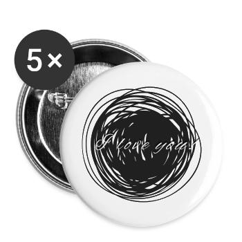 "I love you" text - Buttons groß 56 mm (5er Pack) - Weiß - Vorne