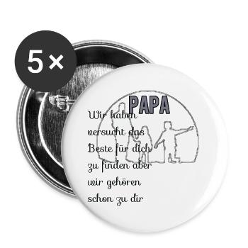Papa, wir haben versucht, den besten Papa zu - Buttons groß 56 mm (5er Pack) - Weiß - Vorne