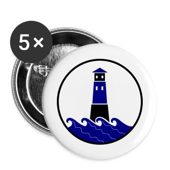 leuchtturm - Buttons groß 56 mm (5er Pack) - Weiß - Vorne