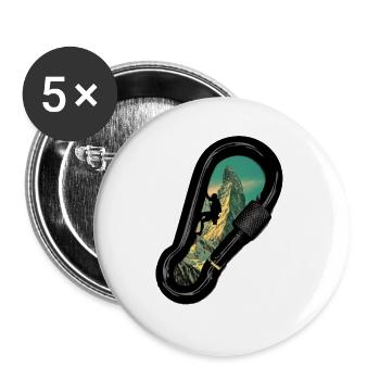 Klettern - Buttons groß 56 mm (5er Pack) - Weiß - Vorne