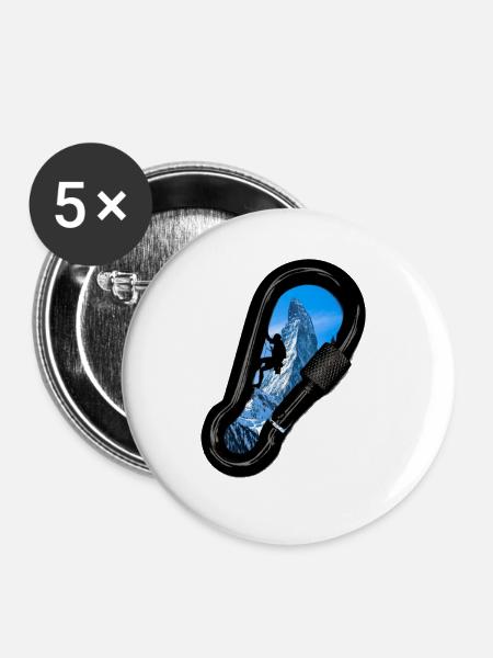 Klettern - Buttons groß 56 mm (5er Pack) - Weiß