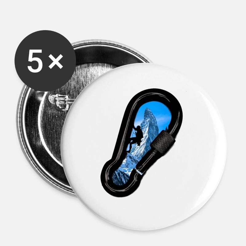 Klettern - Buttons groß 56 mm (5er Pack) - Weiß