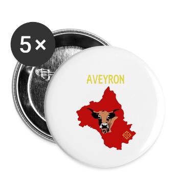 Aveyron - Buttons large 2.2''/56 mm (5-pack) - white - Front