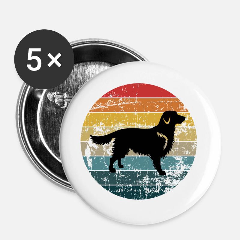 Golden Retriever - Buttons large 2.2''/56 mm (5-pack) - white