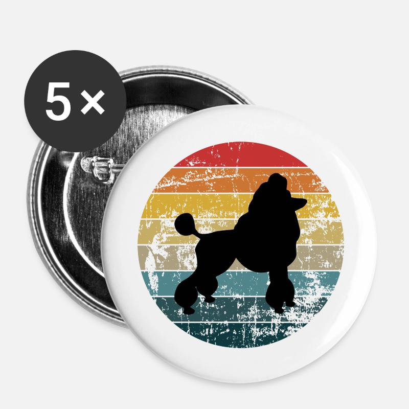 Poodle - Buttons large 2.2''/56 mm (5-pack) - white