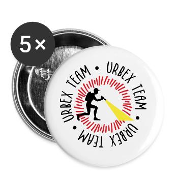 Urbex Team - Buttons large 2.2''/56 mm (5-pack) - white - Front