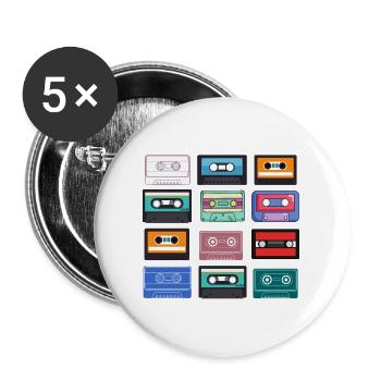 Cassettes - Buttons large 2.2''/56 mm (5-pack) - white - Front