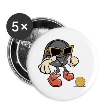 Boule ball sunglasses petanque outfit for boulers - Buttons large 2.2''/56 mm (5-pack) - white - Front
