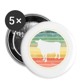 Vache Vaches - Lot de 5 grands badges (56 mm) - blanc - Devant