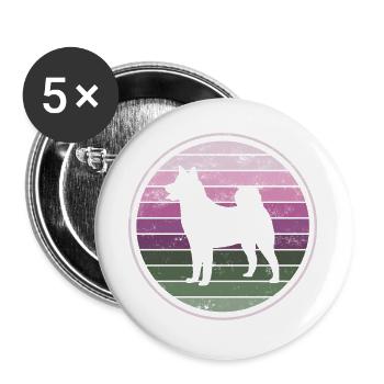 Akita Shiba Inu dog - Buttons large 2.2''/56 mm (5-pack) - white - Front