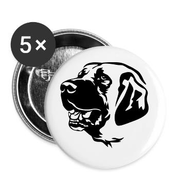 Kangal Tête - Lot de 5 grands badges (56 mm) - blanc - Devant