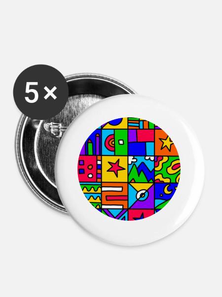 Wanderung - Buttons groß 56 mm (5er Pack) - Weiß