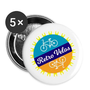 Fahrrad Biking Triathlon Cycling - Buttons groß 56 mm (5er Pack) - Weiß - Vorne