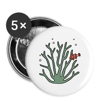 Coral anemone fish - Buttons large 2.2''/56 mm (5-pack) - white - Front