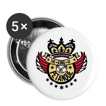 king king petanque sport logo wing buffer - Buttons large 2.2''/56 mm (5-pack) - white - Front