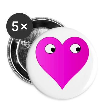 Heart with Eyes CTM - Buttons groß 56 mm (5er Pack) - Weiß - Vorne