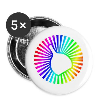 Bocksbeutel Rainbow - Buttons large 2.2''/56 mm (5-pack) - white - Front
