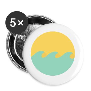 miami welle - Buttons groß 56 mm (5er Pack) - Weiß - Vorne