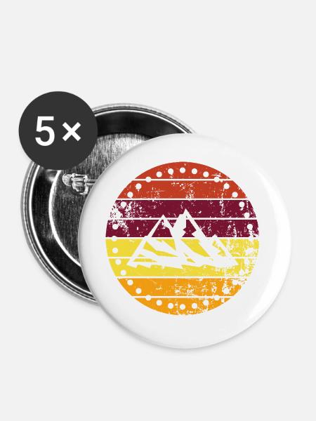 Berg - Buttons groß 56 mm (5er Pack) - Weiß