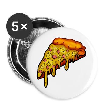 Pizza Hawaï - Ananas JAMBON FROMAGE - Lot de 5 grands badges (56 mm) - blanc - Devant